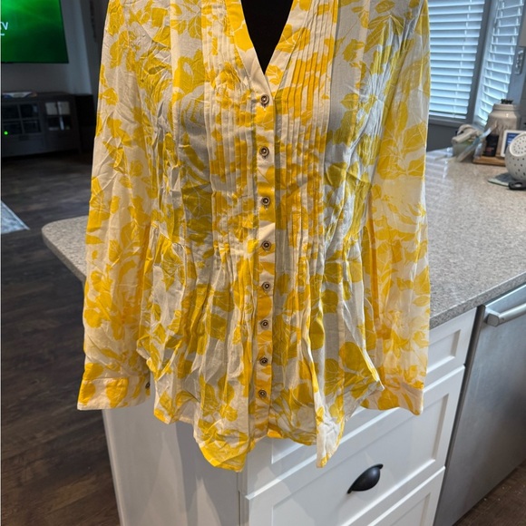 Anthropologie Maeve Pintuck Peplum Blouse - Picture 5 of 10